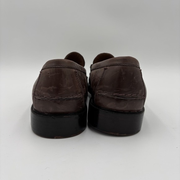 Polo Ralph Lauren Dustan Brown Leather Penny Loafers Men's Size 15 Leather Shoes - Picture 6 of 9